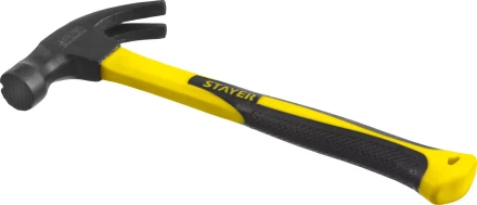 Молоток-гвоздодер "Fiberglass-M" с фиберглассовой рукояткой, с магнитом, 450 г, STAYER Professional 2027-450 купить в Когалыме
