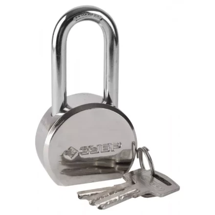 Замок ЗУБР "ЭКСПЕРТ" навесной, стальной корпус, удлиненная закаленная дужка, 55мм 37272-55 купить в Когалыме