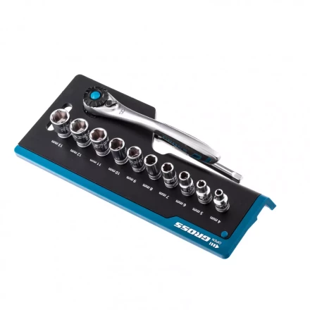 Набор торцевых головок трещотка 120 зубьев 12 предметов 1/4" CrV Gross 14141 купить в Когалыме