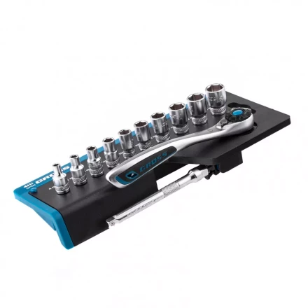 Набор торцевых головок трещотка 120 зубьев 12 предметов 1/4" CrV Gross 14141 купить в Когалыме