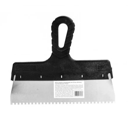 Шпатель из нержавеющей стали 250 мм зуб 4 х 4 мм пластмассовая ручка 85156 купить в Когалыме
