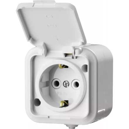 Розетка STAYER "MASTER" "MAXIMA" одноместная, с заземлением, с защитной крышкой, IP54, 16А, 220В 54306-W купить в Когалыме