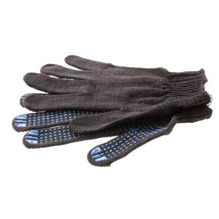 Перчатки трикотажные, ПВХ-покрытие "Точка", 10 класс, черные Россия 67855 купить в Когалыме