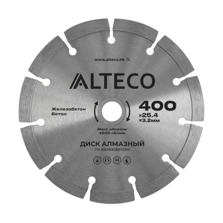 Диск алмазный по железобетону ALTECO 400x25.4x3.2 мм 66491 купить в Когалыме