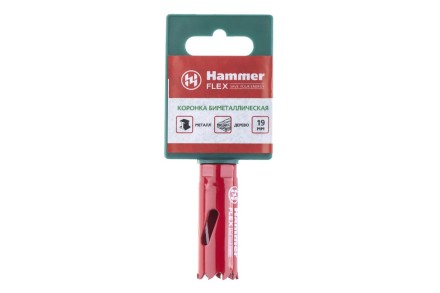 Коронка биметаллическая HAMMER Ф19х38мм 1/2&quot;  BiMETALL (224-001) купить в Когалыме