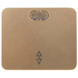 Выключатель СВЕТОЗАР "ГАММА" проходной, с подсветкой, одноклав., без вставки и рамки, цвет золотой металлик, 10A/~250 SV-54138-GM