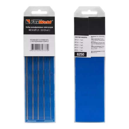 Вольфрамовый электрод WZ-8 d=1,0 - 3,0 набор FoxWeld купить в Когалыме