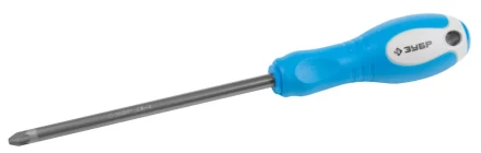 Отвертка ЗУБР, Cr-V сталь, трехкомпонентная рукоятка, цветовая индикация типа шлица, PZ №3, 150мм 25253-3-150 купить в Когалыме