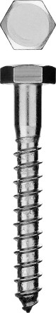 Шурупы ЗУБР с шестигранной головкой, оцинкованные, 12x120мм, 1шт 4-300456-12-120 купить в Когалыме