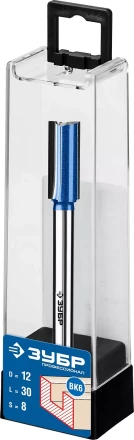 ЗУБР 12 x 30 мм, хвостовик 8 мм, фреза пазовая прямая с нижними подрезателями, Профессионал (28755-12-30) купить в Когалыме