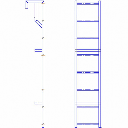 Лестница навесная алюминиевая для полувагонов УСЦ ЛНАп-3,0 купить в Когалыме