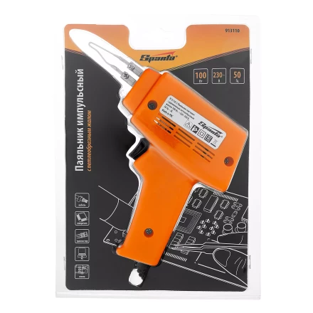 Паяльник импульсный с петлеобразным жалом, 100 Вт, 220 В Sparta 913110 купить в Когалыме