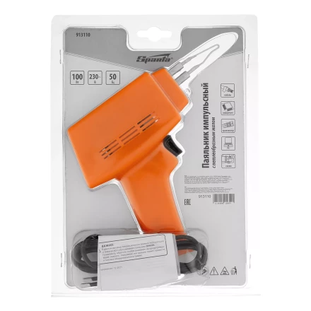 Паяльник импульсный с петлеобразным жалом, 100 Вт, 220 В Sparta 913110 купить в Когалыме