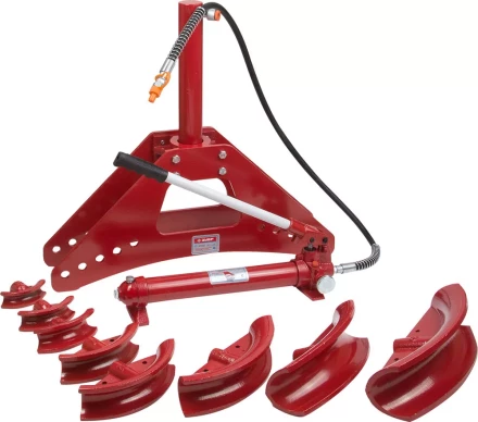 Набор ЗУБР "ЭКСПЕРТ" Трубогиб гидравлический, 10т, ход штока 315мм, 8 насадок, 2 ролика 43077-10 купить в Когалыме