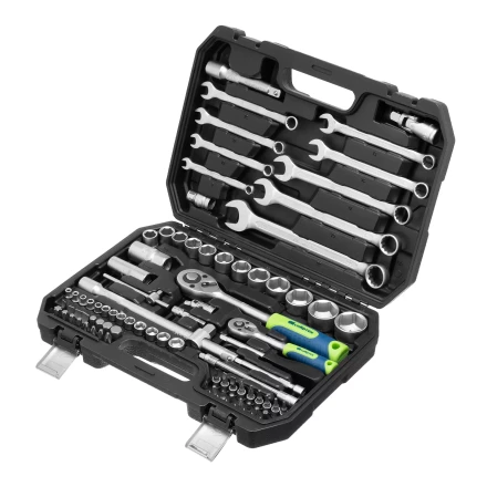 Набор инструментов Сибртех 13391, 1/2", 1/4", пластиковый кейс, 82 предмета купить в Когалыме