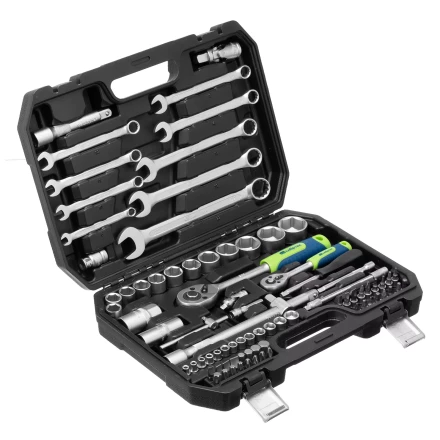 Набор инструментов Сибртех 13391, 1/2", 1/4", пластиковый кейс, 82 предмета купить в Когалыме
