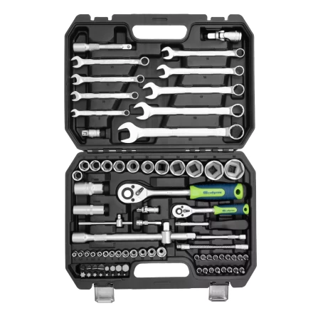 Набор инструментов Сибртех 13391, 1/2", 1/4", пластиковый кейс, 82 предмета купить в Когалыме