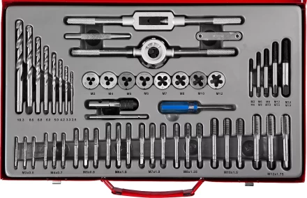 Набор метчиков и плашек ЗУБР "МАСТЕР", сталь 9ХС, 52 предмета 28130-H52_z01 купить в Когалыме