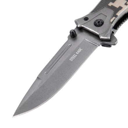 Нож складной Denzel, многоцелевой, системы Liner-Lock, с накладкой G10 на прямой рук-ке+стеклобой, 79208 купить в Когалыме