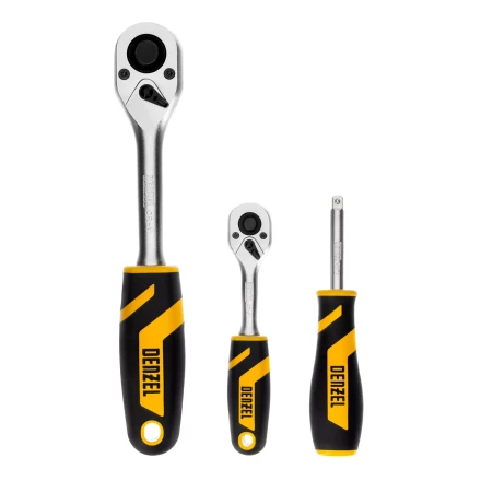 Набор инструментов Denzel, 1/2", 1/4", CrV, S2, пластиковый кейс, 82 предмета 15809 купить в Когалыме