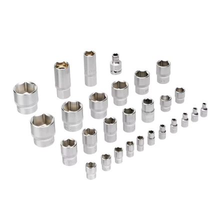 Набор инструментов Denzel, 1/2", 1/4", CrV, S2, пластиковый кейс, 82 предмета 15809 купить в Когалыме