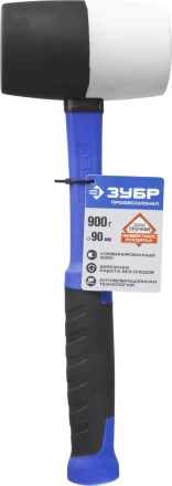 Киянка ЗУБР "ПРОФЕССИОНАЛ" резиновая черно-белая, с фиберглассовой ручкой, 900г 20532-900 купить в Когалыме