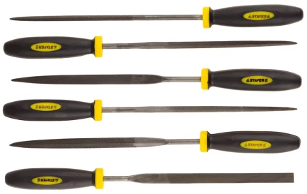 Набор STAYER "PROFI" Надфили с двухкомпонентной ручкой, 100мм, 6шт 16010-H6_z01 купить в Когалыме