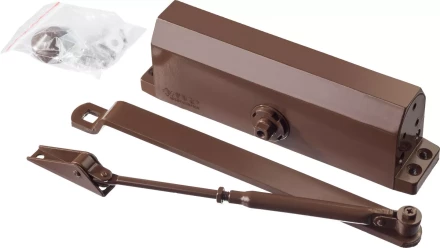 Доводчик дверной ЗУБР &quot;ПРОФЕССИОНАЛ&quot;, для дверей массой до 100 кг, цвет коричневый 37912-100 купить в Когалыме