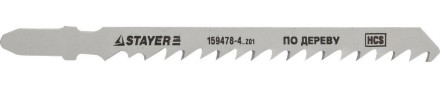 Полотна STAYER &quot;STANDARD&quot;, T144D, для эл/лобзика, HCS, по дереву, фанере, быстрый рез, EU-хвост., шаг 4мм, 74мм, 2шт 159478-4_z01 купить в Когалыме