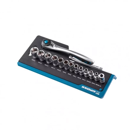 Набор торцевых головок трещотка 120 зубьев 36 предметов 1/4" CrV Gross 14142 купить в Когалыме