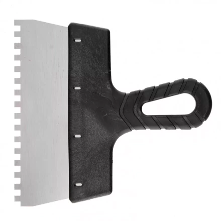 Шпатель из нержавеющей стали 200 мм зуб 6 х 6 мм пластмассовая ручка Россия 85158 купить в Когалыме