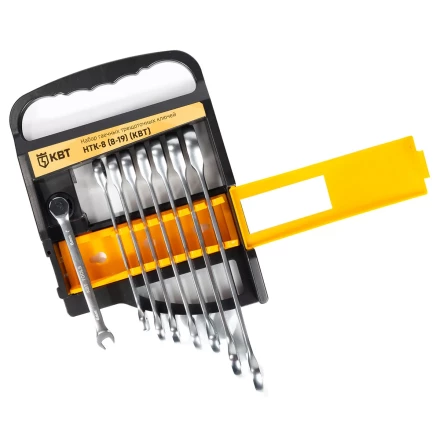 Набор гаечных комбинированных трещоточных ключей КВТ НТК-8 (8–19 мм), 8 шт. (91949) купить в Когалыме