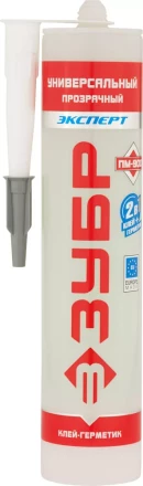 Клей монтажный ЗУБР "ЭКСПЕРТ" ПМ 900, гибридный экстрасильн, прозрач, универс, водостойк, эластич, (без запаха), 300мл 41330 купить в Когалыме