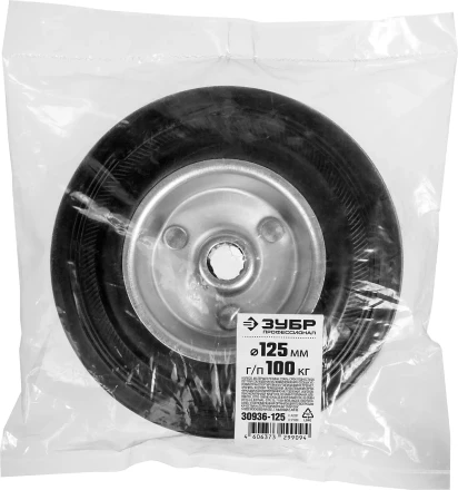 ЗУБР d 125 мм, г/п 100 кг, игольчатый подшипник, резина/металл, колесо, Профессионал (30936-125) купить в Когалыме