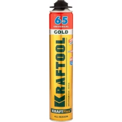 Пена "GOLD 65" профессиональная, монтажная, пистолетная, всесезонная, 850мл, KRAFTOOL 41194