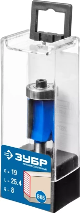 ЗУБР 19 x 25.4 мм, хвостовик 8 мм, фреза кромочная с нижним подшипником, Профессионал (28727-19-25.4) купить в Когалыме