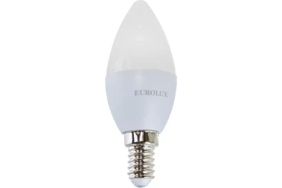 Лампа светодиодная EUROLUX LL-E-C37-5W-230-4K-E14 76/2/3
