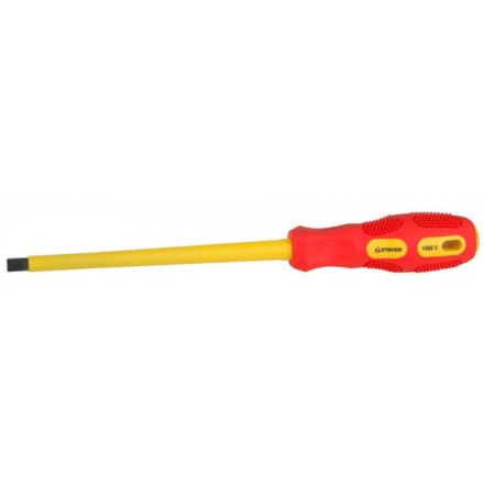 Отвертка STAYER &quot;PROFESSIONAL&quot; &quot;MAX-GRIP&quot; диэлектрическая, двухкомпонентная рукоятка, Cr-V, SL 8,0x175мм 25827-08-175 G купить в Когалыме