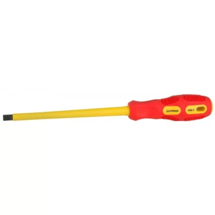 Отвертка STAYER "PROFESSIONAL" "MAX-GRIP" диэлектрическая, двухкомпонентная рукоятка, Cr-V, SL 8,0x175мм 25827-08-175 G купить в Когалыме