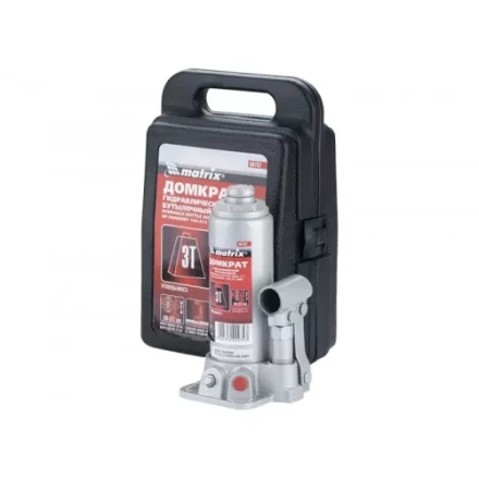 Домкрат гидравлический бутылочный 3 т h подъема 194–372 мм в пластиковом кейсе  MATRIX MASTER 50752 купить в Когалыме