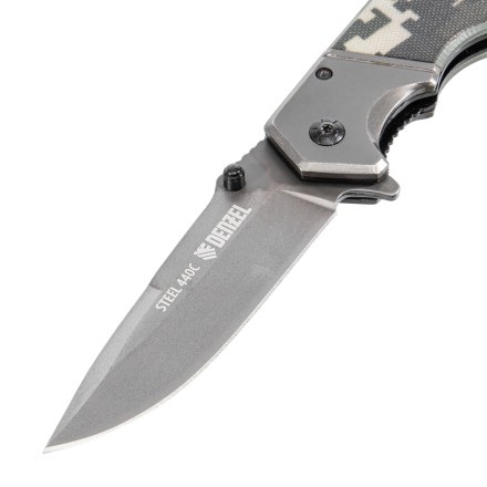 Нож складной Denzel 79209, многоцелевой, системы Liner-Lock, с накладкой G10 на эргономичной рукоятке купить в Когалыме
