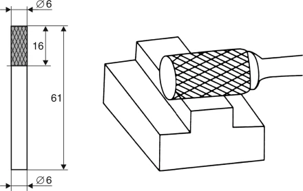 Борфреза Цилиндрическая A 6х6 Энкор 21700 купить в Когалыме