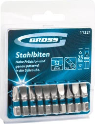 Набор бит РZ1х25, сталь S2, 10шт GROSS 11339