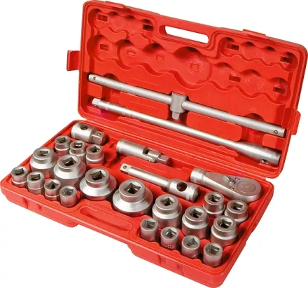 Набор торцевых головок квадратных 3/4–1, головки 21 х 65 мм 26 предметов в пластиковом боксе MATRIX 13539 купить в Когалыме