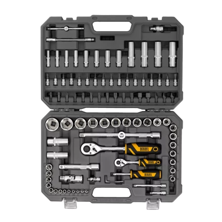 Набор инструментов Denzel 15813, 1/2", 1/4", CrV, S2, пластиковый кейс, 94 предмета купить в Когалыме