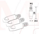 Наконечник к гор п/а M6 d 0,8 мм L28 тело 8 Cu-Cr-Zr Aurora купить в Когалыме