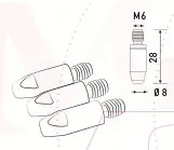 Наконечник к гор п/а M6 d 0,8 мм L28 тело 8 Cu-Cr-Zr Aurora купить в Когалыме