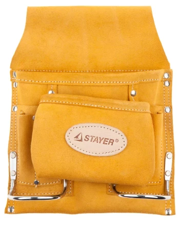 Сумка поясная STAYER PROFESSIONAL для инструментов, кожаная, 8 карманов, 2 скобы 38515 купить в Когалыме