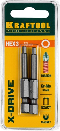 Биты KRAFTOOL X-Drive HEX Оберон 26127-3-50-2 купить в Когалыме
