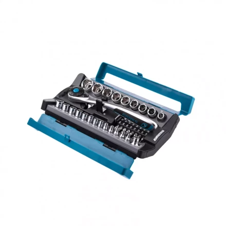 Набор торцевых головок трещотка 120 зубьев 41 предмет 1/2" 1/4" CrV Gross 14143 купить в Когалыме